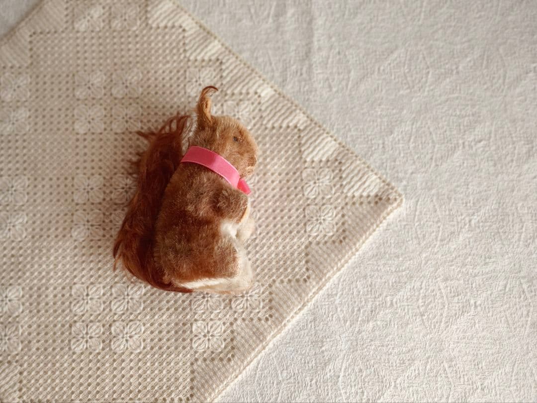 * vintage squirrel ♡ * 可愛い ピンクりぼんの リスさん