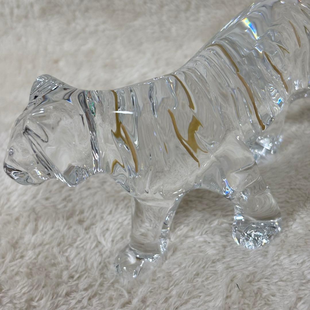【美品】Baccarat バカラ 置物 インテリア タイガー 虎