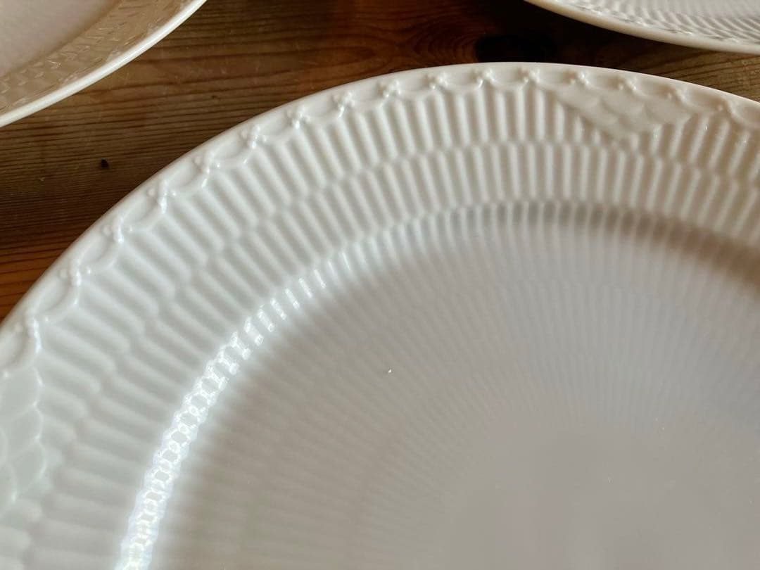 ロイヤルコペンハーゲン　ホワイトフルーテッドハーフレース27ディナープレート×5