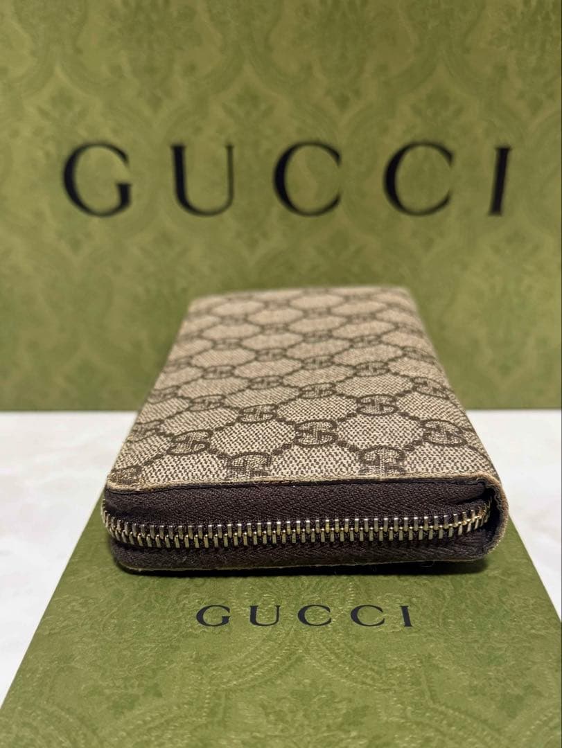 極美品✨ グッチ　GUCCI 長財布　GGスプリーム ラウンドファスナー
