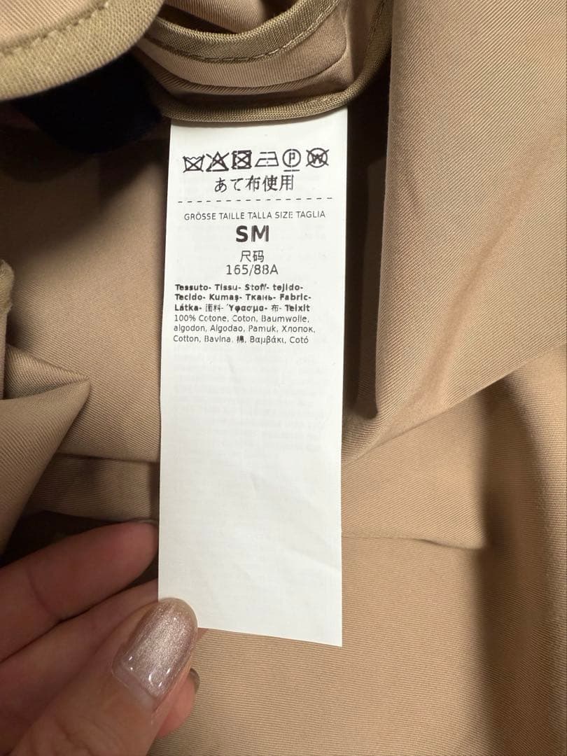 美品MaxMaraピュアコットンケープベージュトレンチコート