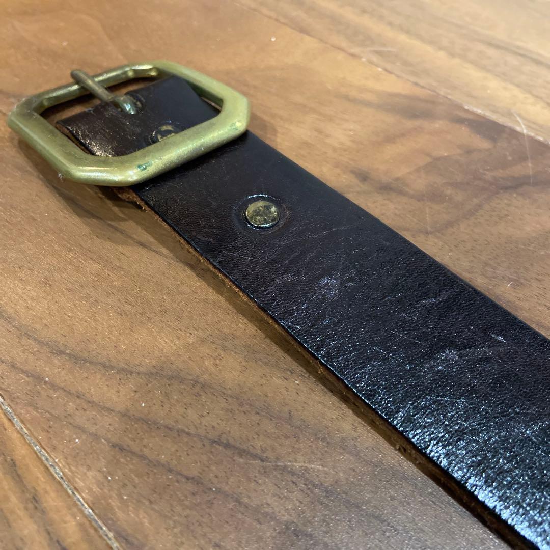 HTC フラワースタッズベルト イエローストーン&ダークブラウンレザー 32