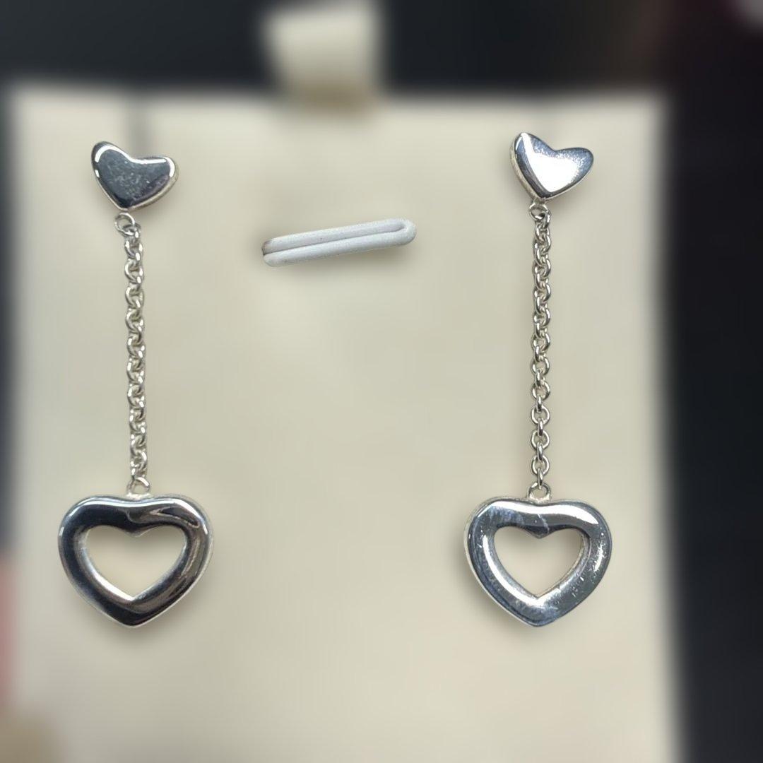 n*o様 ティファニーシルバー925 ハート型ロングピアス　3.6g