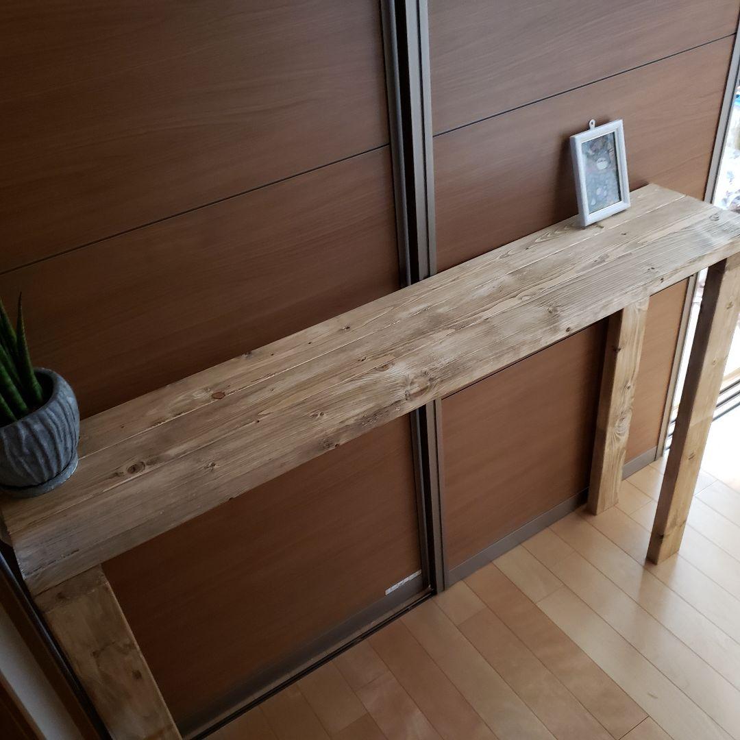 140✕27 ロングカウンターテーブル　アンティーク　天厚重厚タイプ　木目調