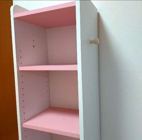 姫系　木製　送料込み　シェルフ　リボン　完成品　ピンク　本棚　子供部屋　かわいい