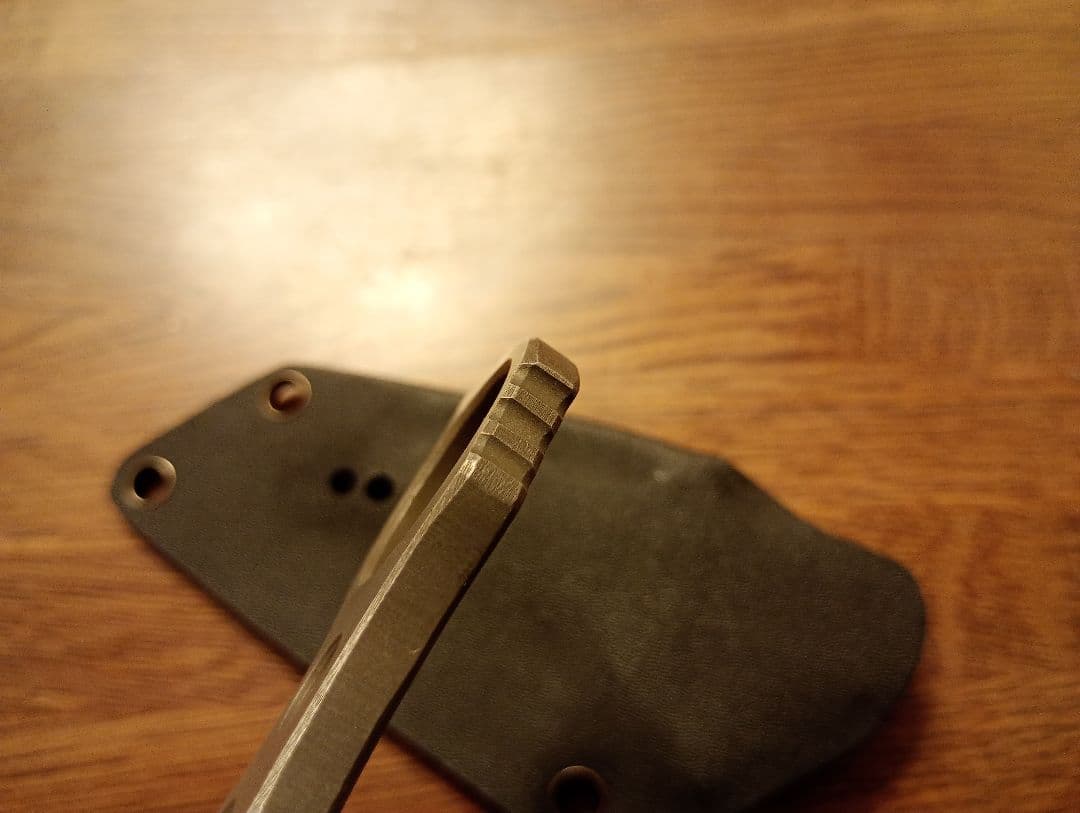 ダミーナイフ　タントーカランビット　両刃風装飾ベベル