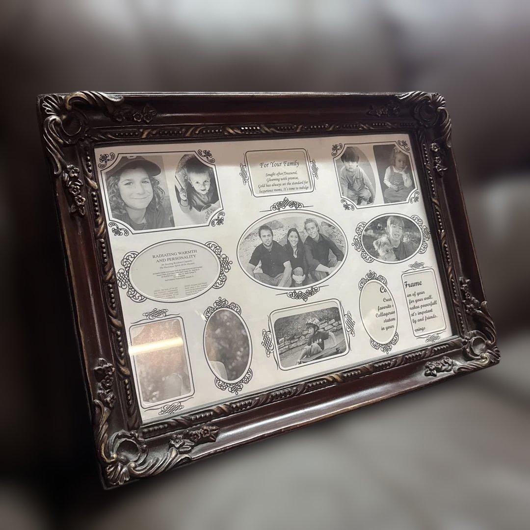 アンティーク　ダークブラウン装飾フォトフレーム