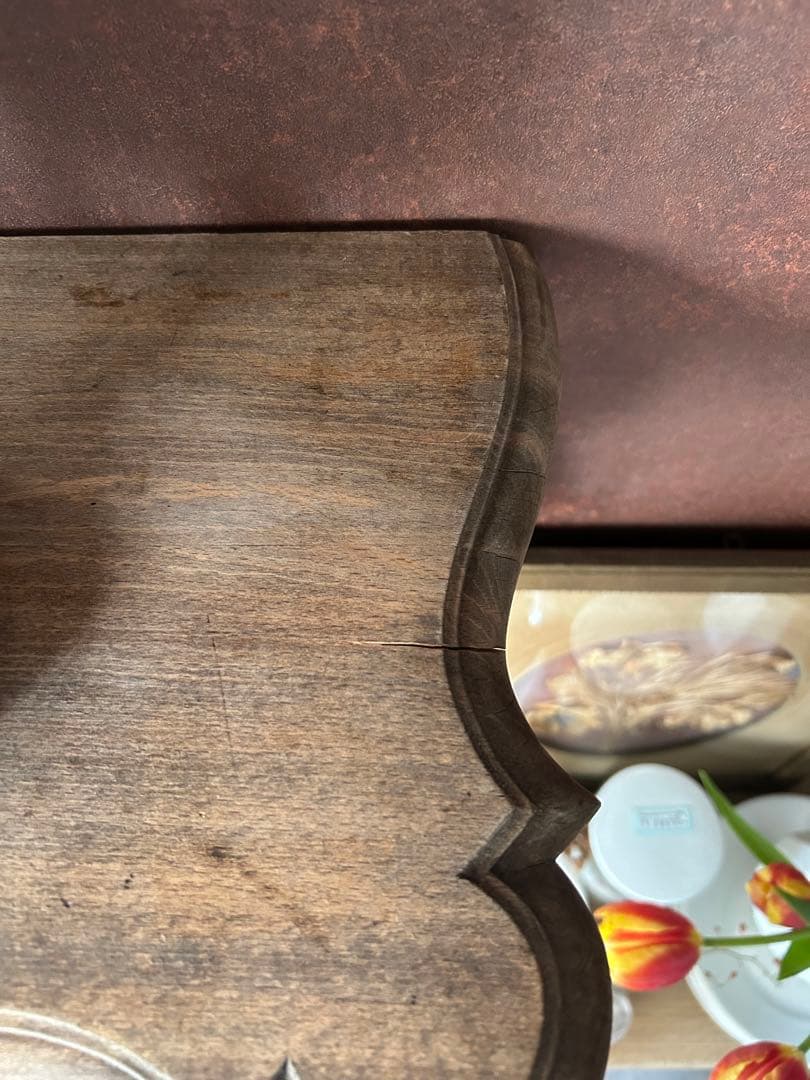 フランス アンティーク ウォールシェルフ 壁掛け棚 木製 無垢材 彫刻　剥離