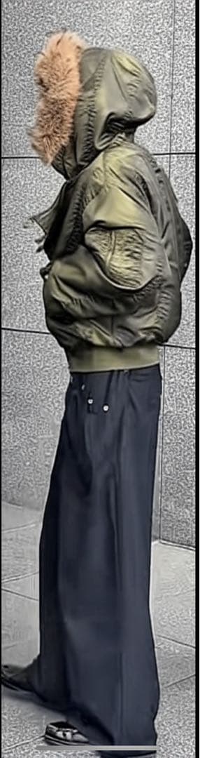 Y2K N2B 短丈 フライト ボンバー ジャケットCargo ファーフード87