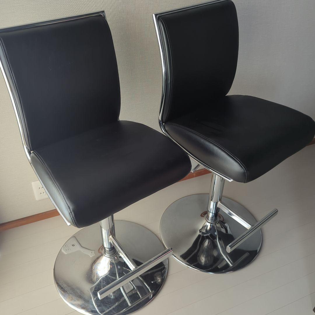 黒のバースツール 2脚セット