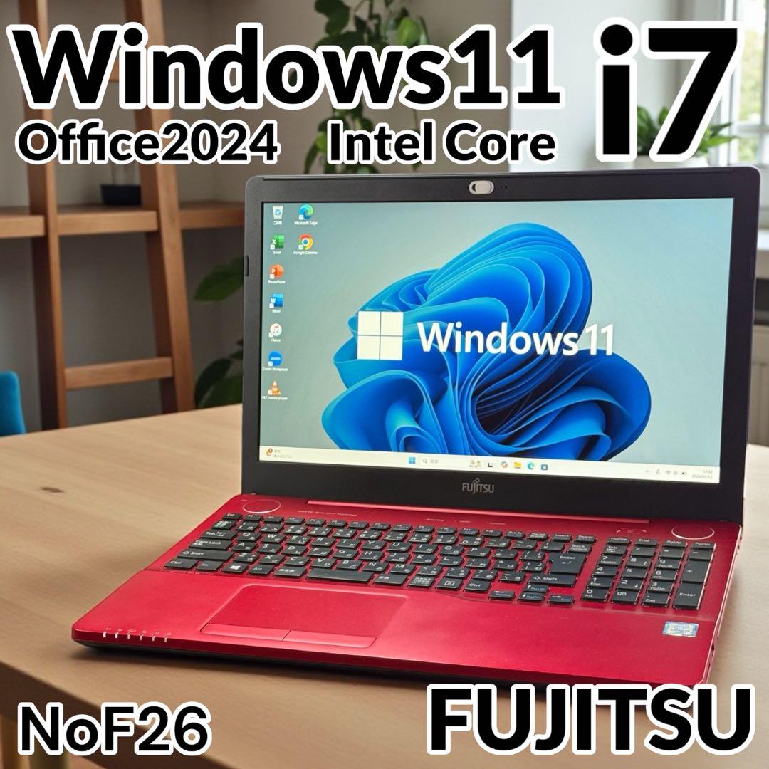 富士通ノートPC i7 16GB 新品SSD512 Blu-ray 11pro