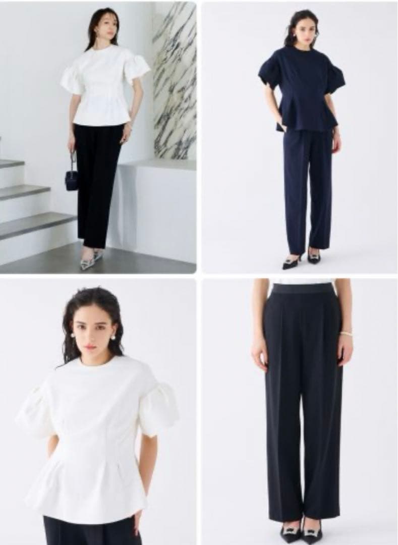 Mila Owen ハリ感フレアトップス×パンツドレス SET UP