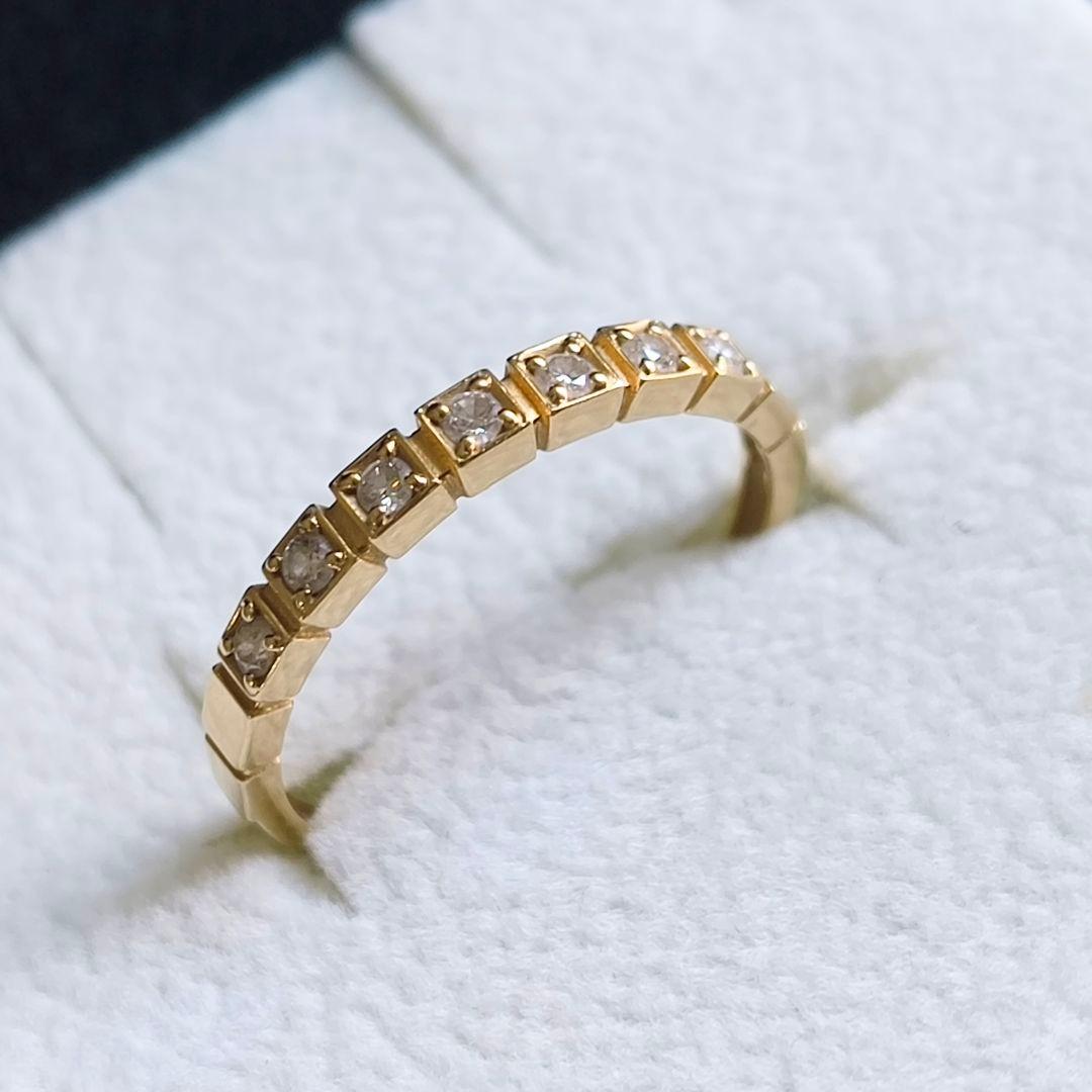 ヴァンドーム青山　K18 YG　モダン　ダイヤ　ハーフエタニティ　リング　10号