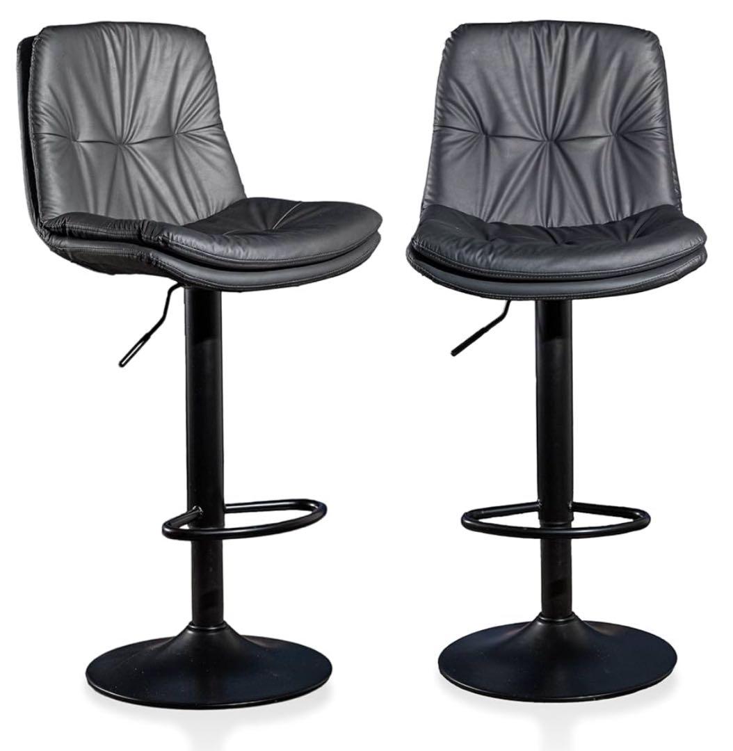 【訳アリ】カウンターチェア　バーチェア　2脚セット　バーカウンター　回転式