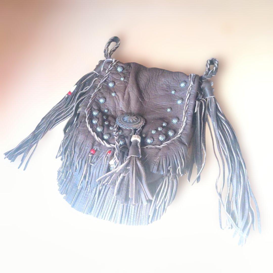 エルクスキン（大鹿革）メディスンバッグ　焦茶