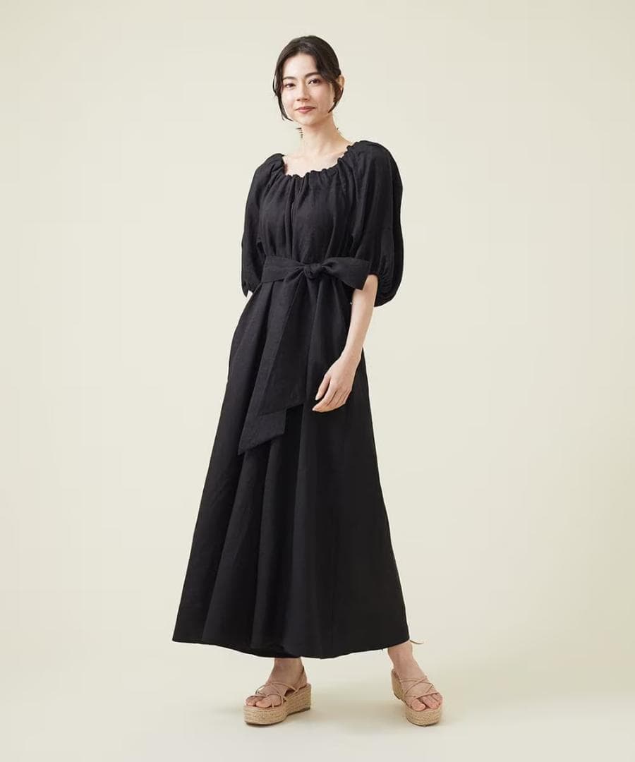 【美品】エスバイシビラ　２way オールインワン リボン付き　ブラック