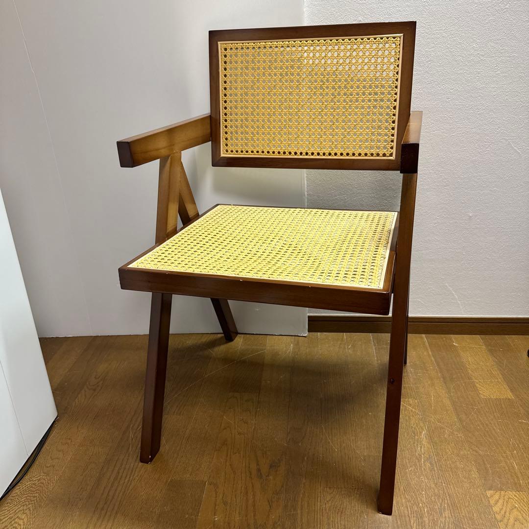 ラタンチェア　籐編み　ピエールジャンヌレ　リプロダクト