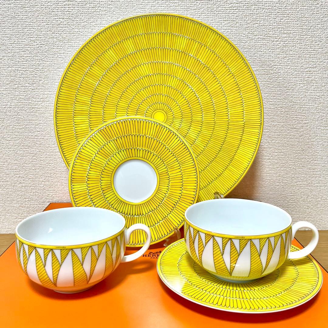 【新品 2枚 ギフト包装】エルメス　ソレイユ ドゥ エルメス　サービングプレート