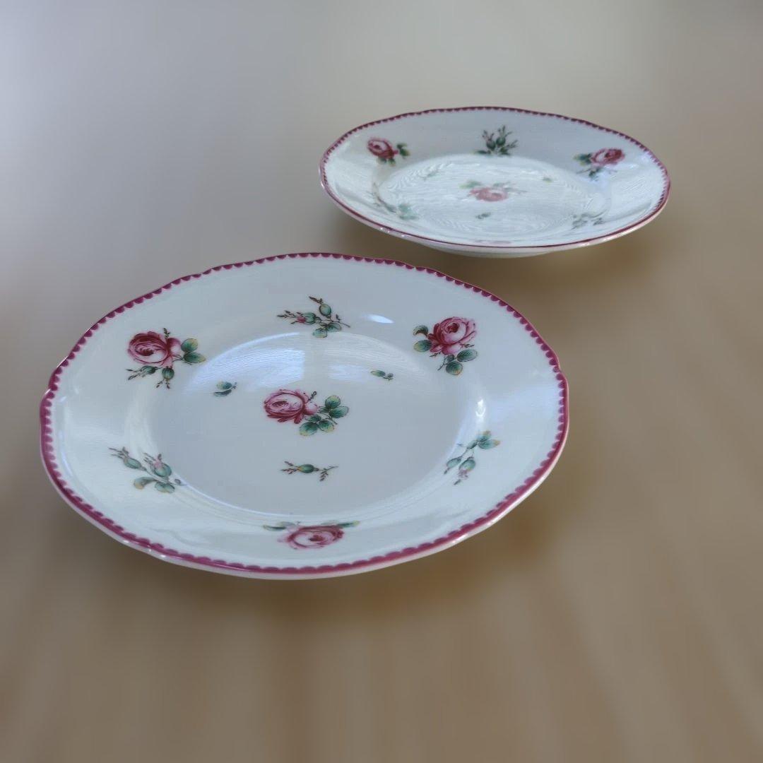 リチャードジノリアンティックローズ17センチプレート2枚美品