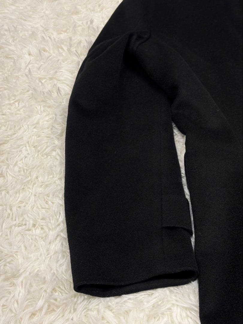 ヒルトン カシミヤ100％ ステンカラーコート ブラック Lサイズ