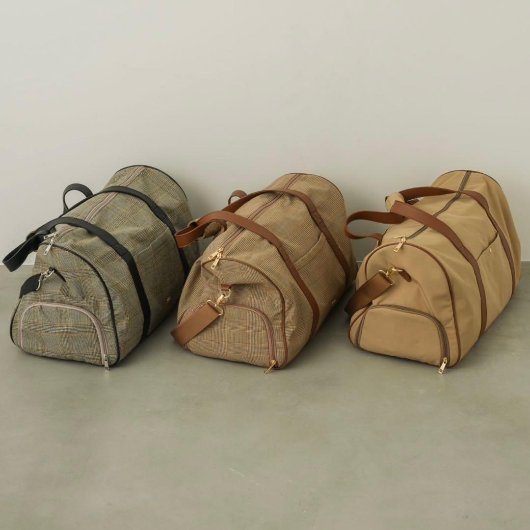 ヌナ レザー切り替えショルダー/ボストンバッグ