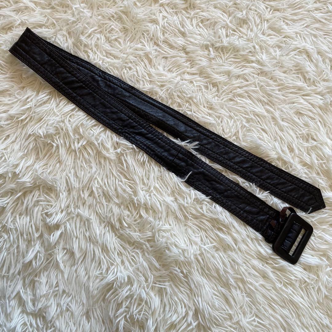 ロング丈　トレンチコート　ダブル　本革　大きいサイズ　ダークブラウン