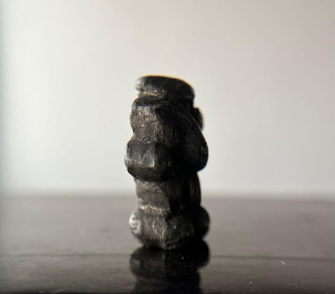 【極小豆仏 升入り大黒天 約1.3㎝ 江戸後期〜明治初期頃】仏像骨董お守り古物