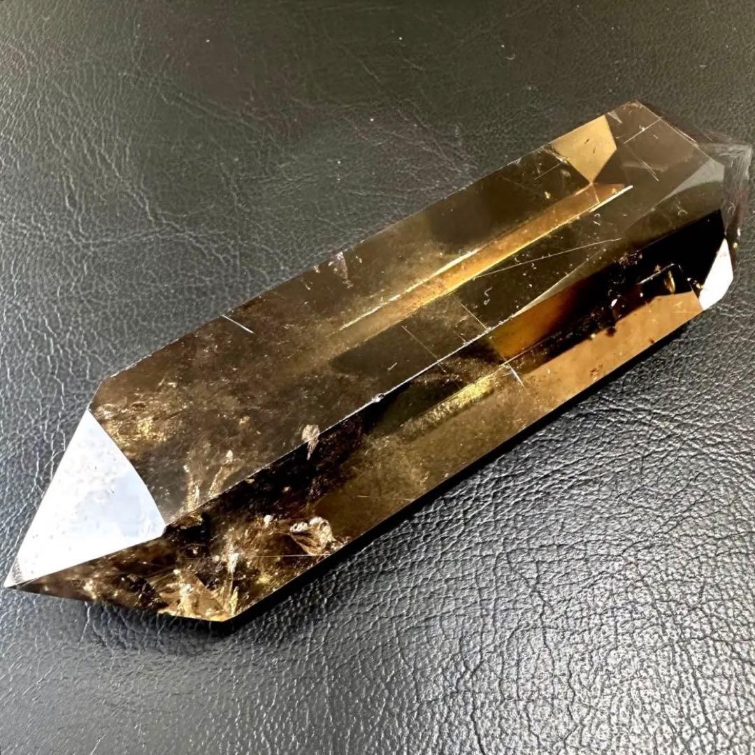 【金運· 魔除 】ルチルクォーツ ☆虹☆スモーキークォーツダブルポイントA949