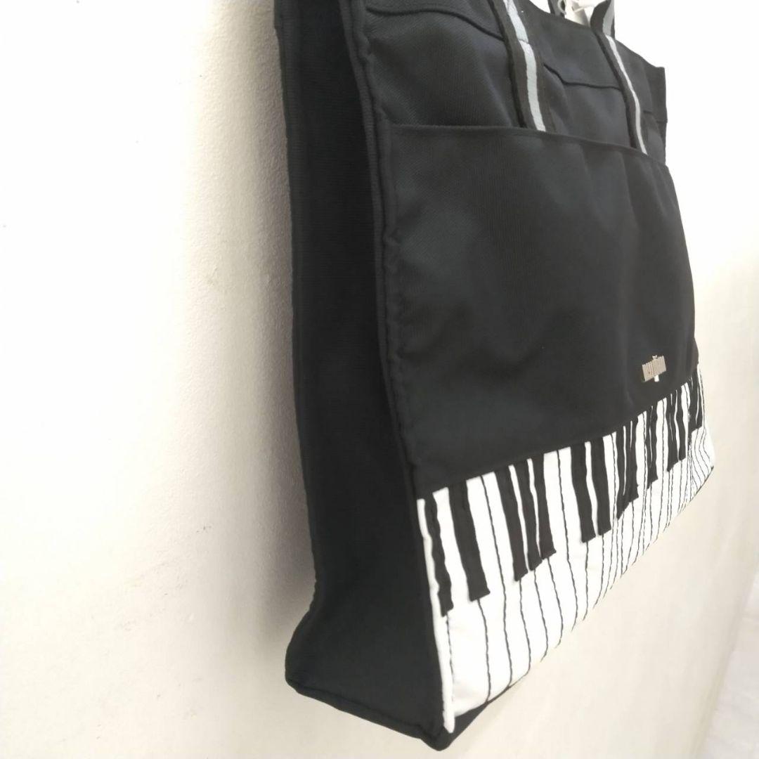 新品未使用 メゾピアノ ピアノ鍵盤トートバッグ レッスントートバッグ 黒