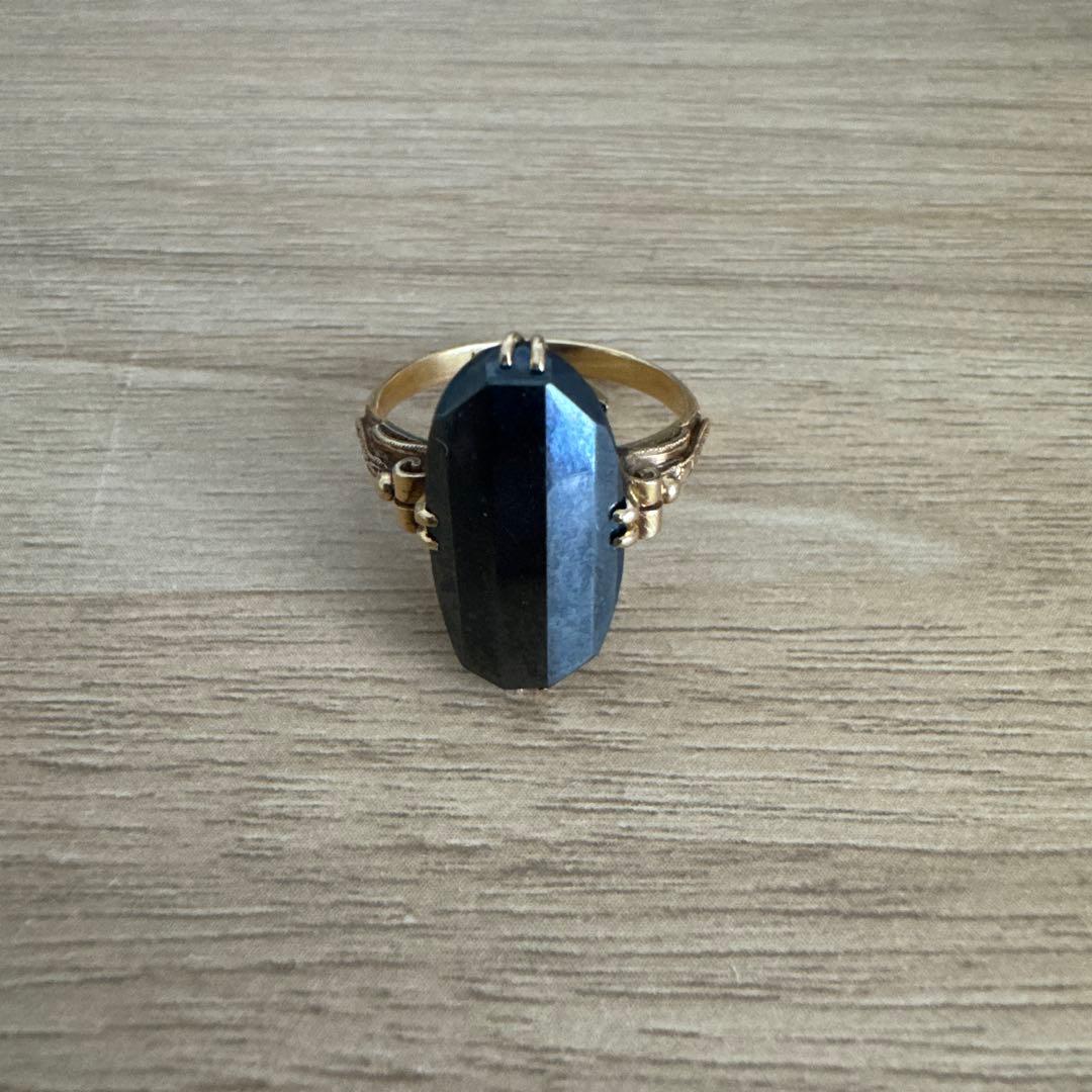 k18 ヘマタイト　リング　ヴィンテージ