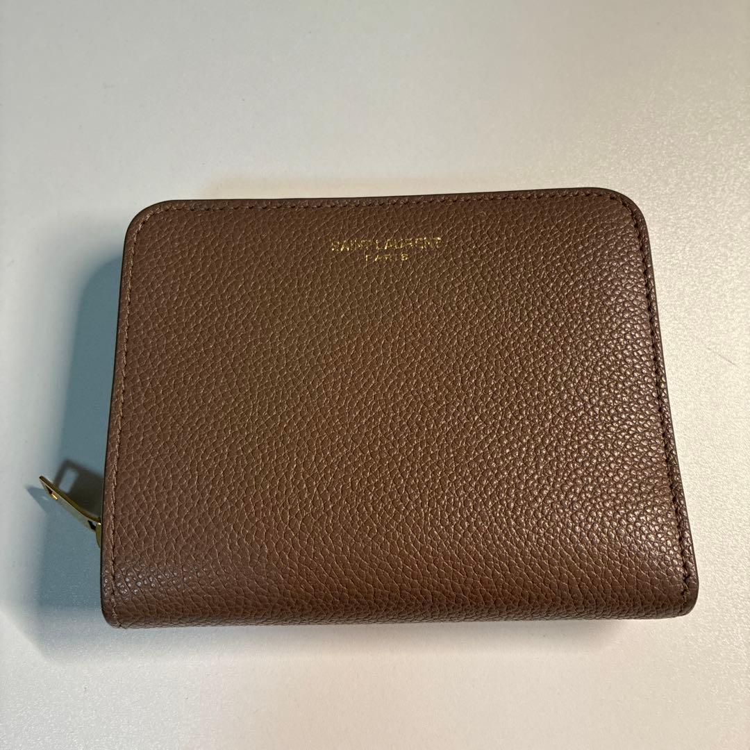 SAINT LAURENT 折りたたみ財布 グレージュ