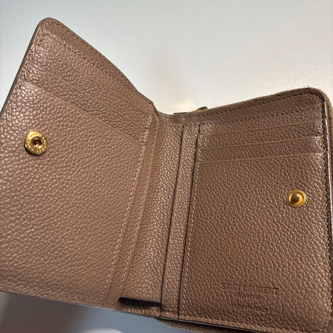 SAINT LAURENT 折りたたみ財布 グレージュ