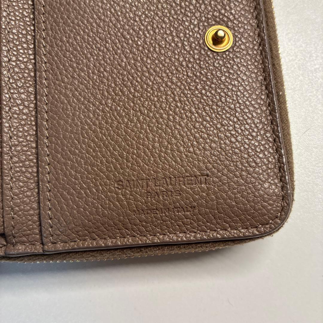 SAINT LAURENT 折りたたみ財布 グレージュ
