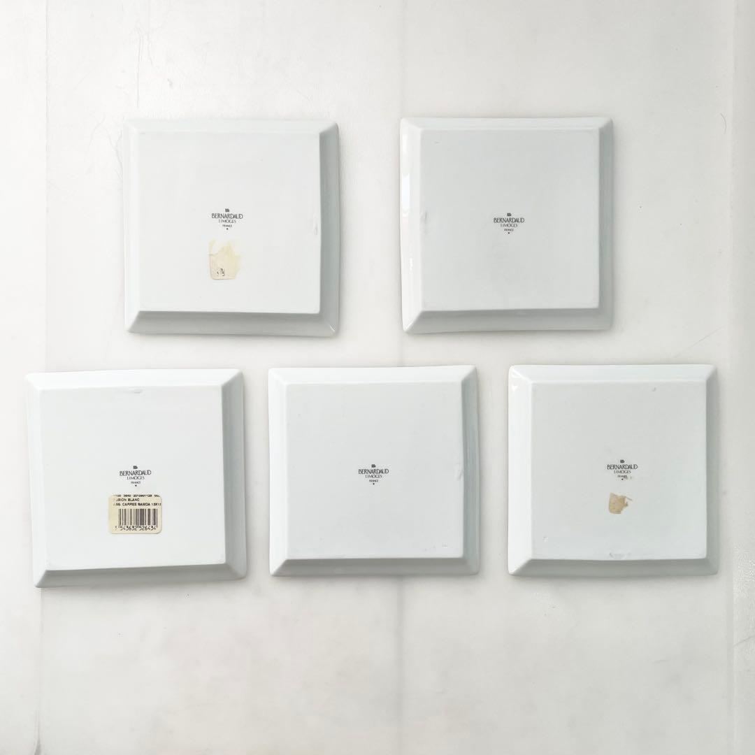 ◎ BERNARDAUD ベルナルド スクエアプレート 5枚 セット 小皿