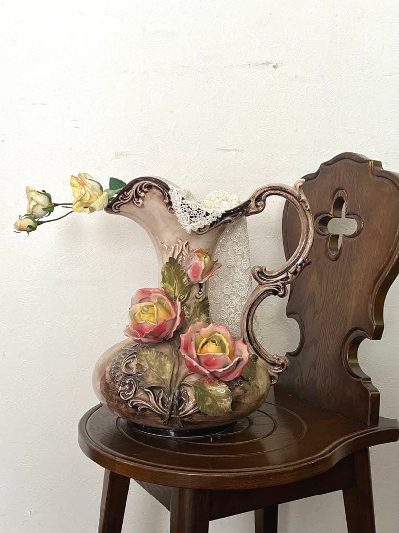 k230r124 イタリア製 Ceramiche Paoli 陶花フラワーベース