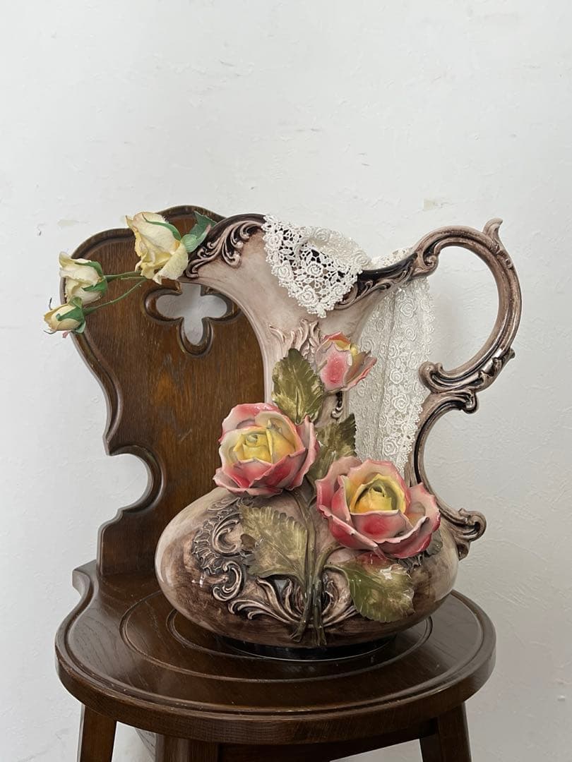 k230r124 イタリア製 Ceramiche Paoli 陶花フラワーベース