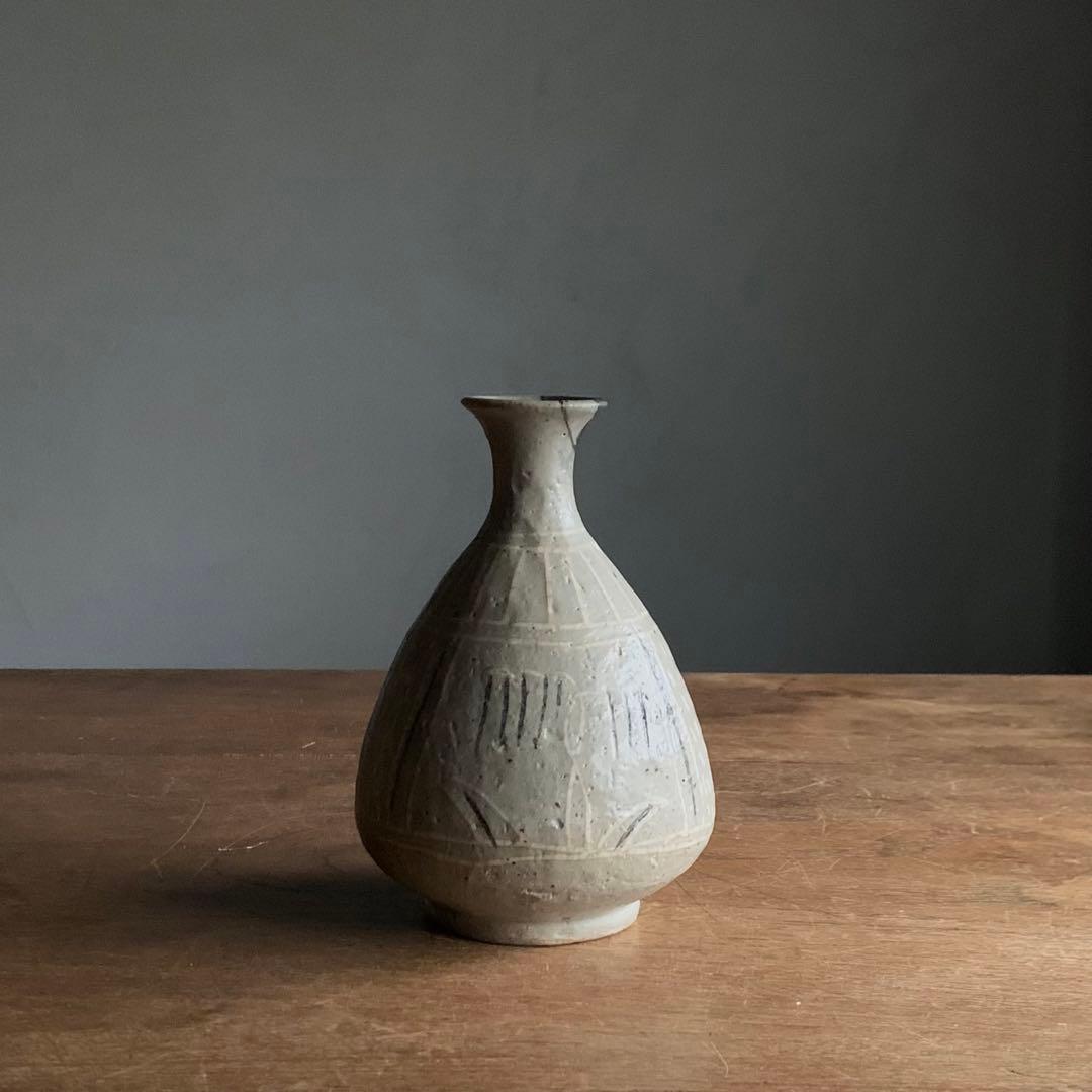 三島 白黒象嵌 徳利 古道具 アンティーク 酒器