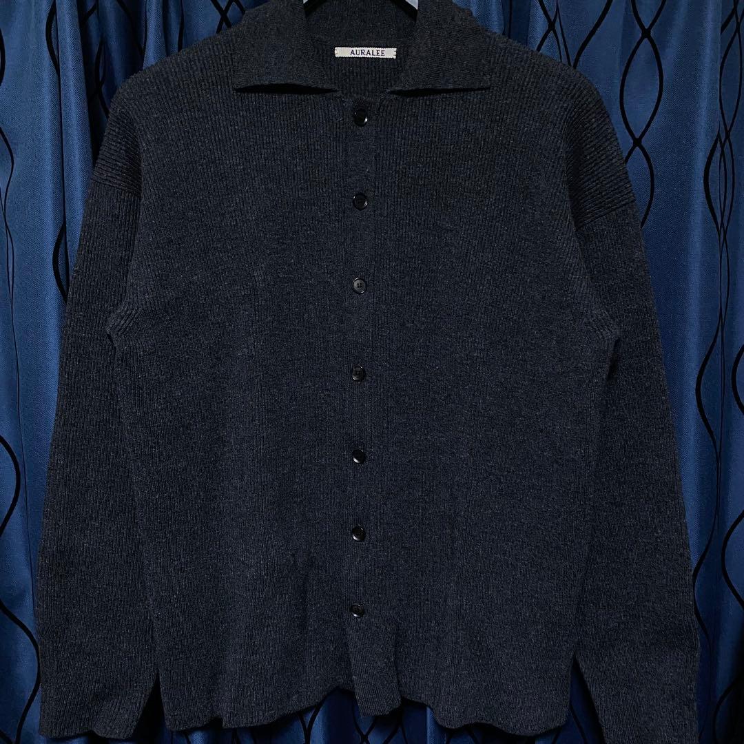 リブニットカーディガン　オーラリー　auralee