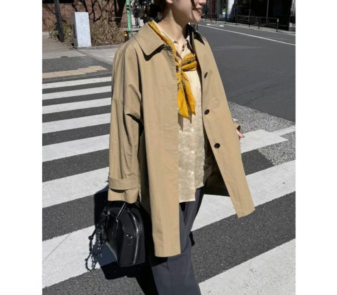 大人気！JOURNAL STANDARD コットンリネンワイドステンカラーコート