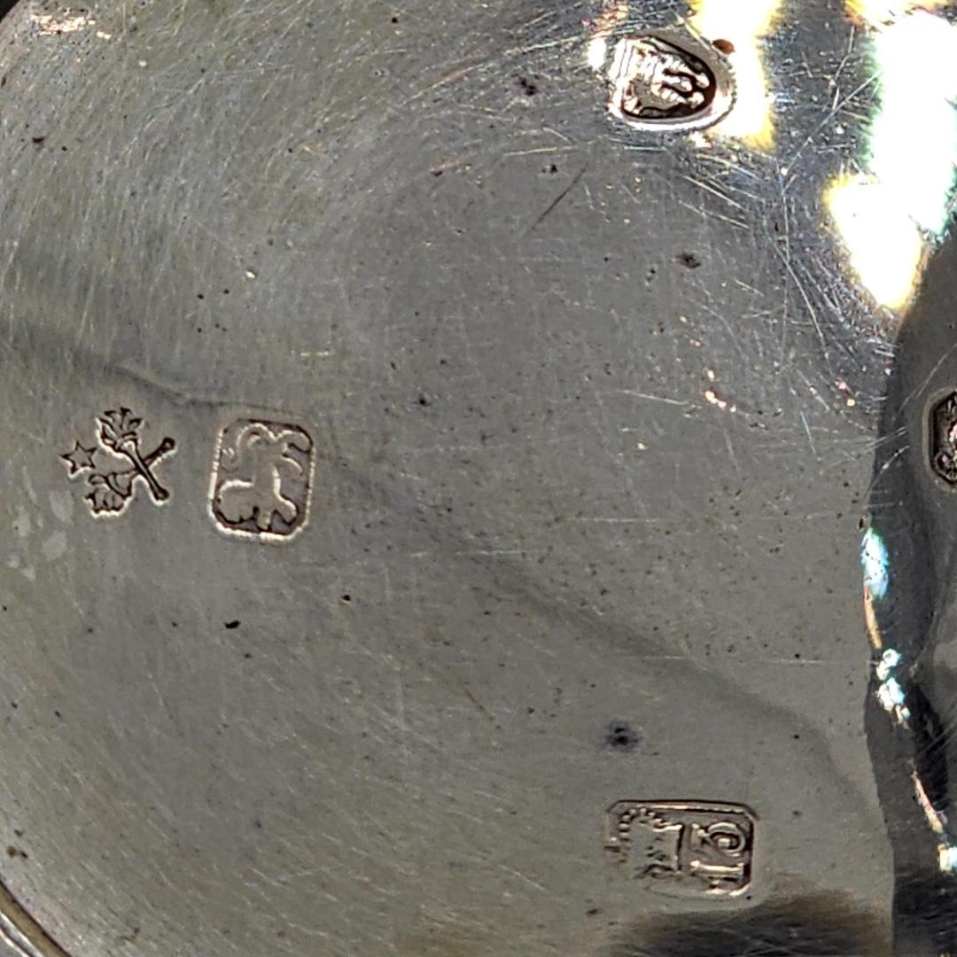 希少 スイス製 銀無垢 鍵巻き 懐中時計 裏スケルトン ホールマーク有