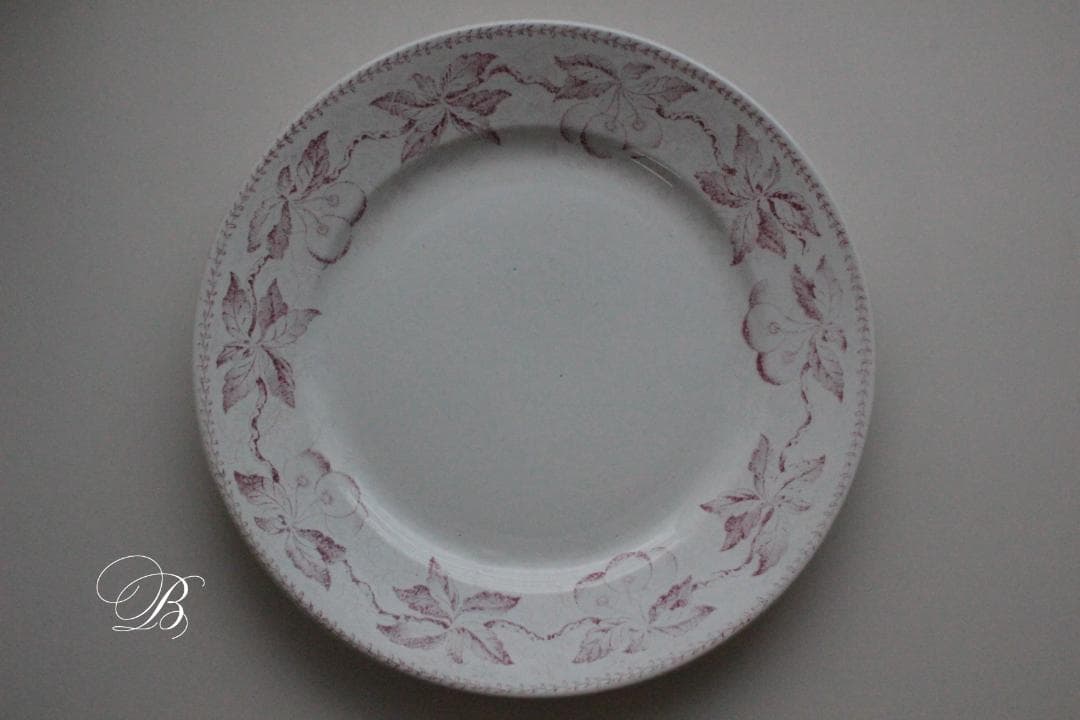 【B】バドンヴィレーさくらんぼのデザートプレートフランスアンティーク