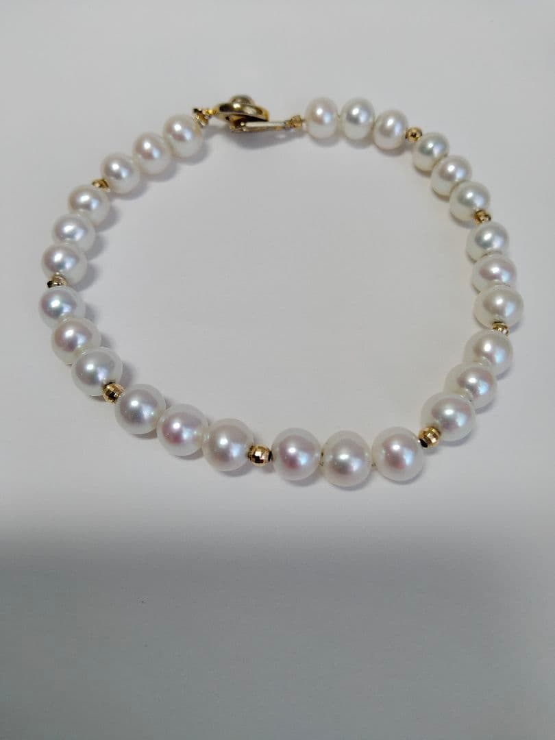 アコヤ真珠　K18ゴールド玉鑑定済　ベビーパールブレスレット