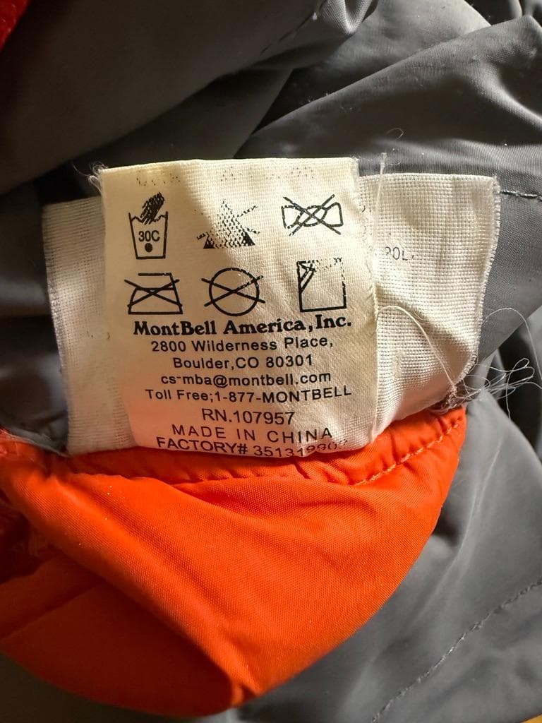 モンベル mont bell バロウバッグ #1　ロング