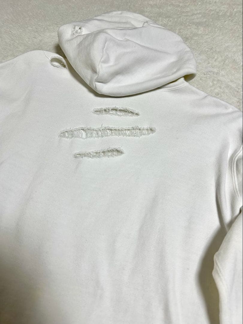 NUMBER (N)INE ナンバーナイン ダメージ パーカー ホワイト L