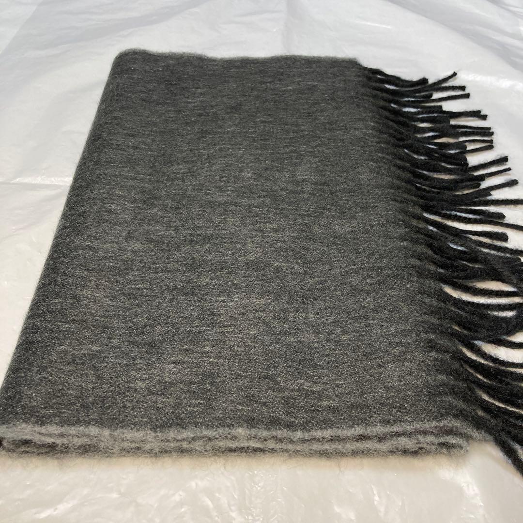 美品 ベグアンドコー カシミヤ100％ 中判マフラー リバーシブル グレー