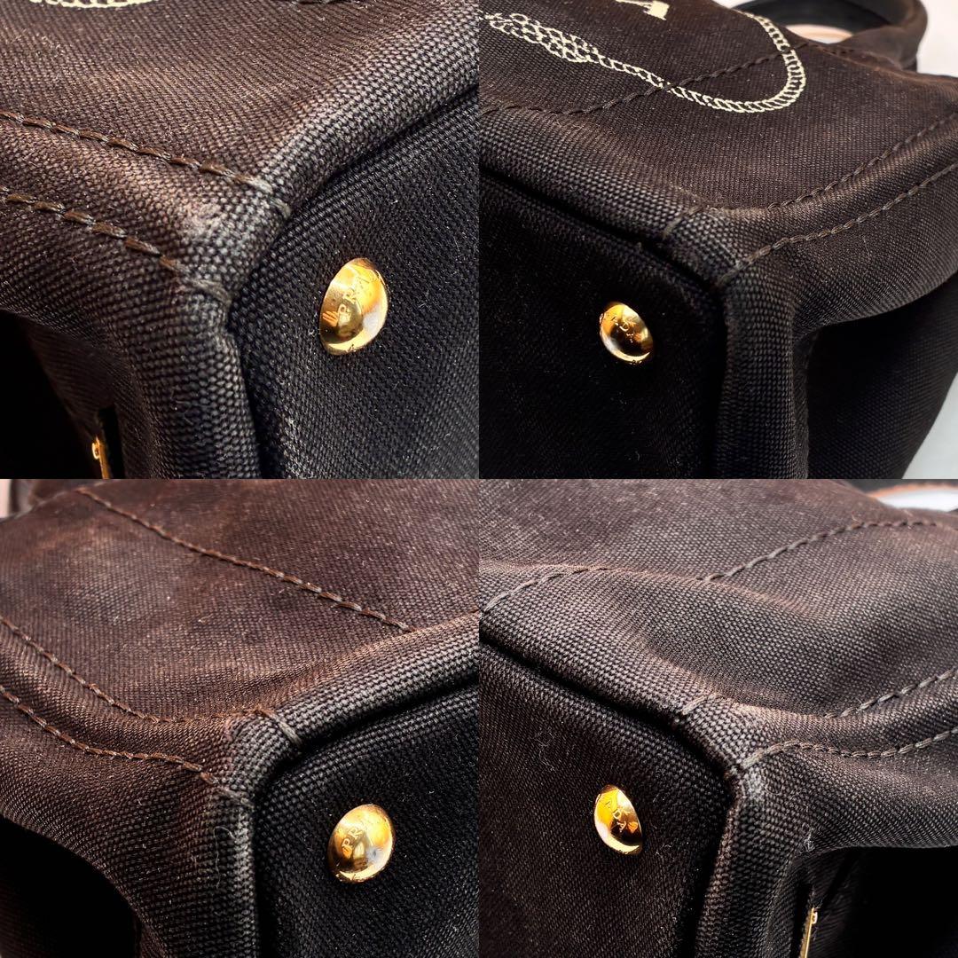 【美品✨】PRADA カナパ ミニ トートバッグ ハンドバッグ キャンバス 黒