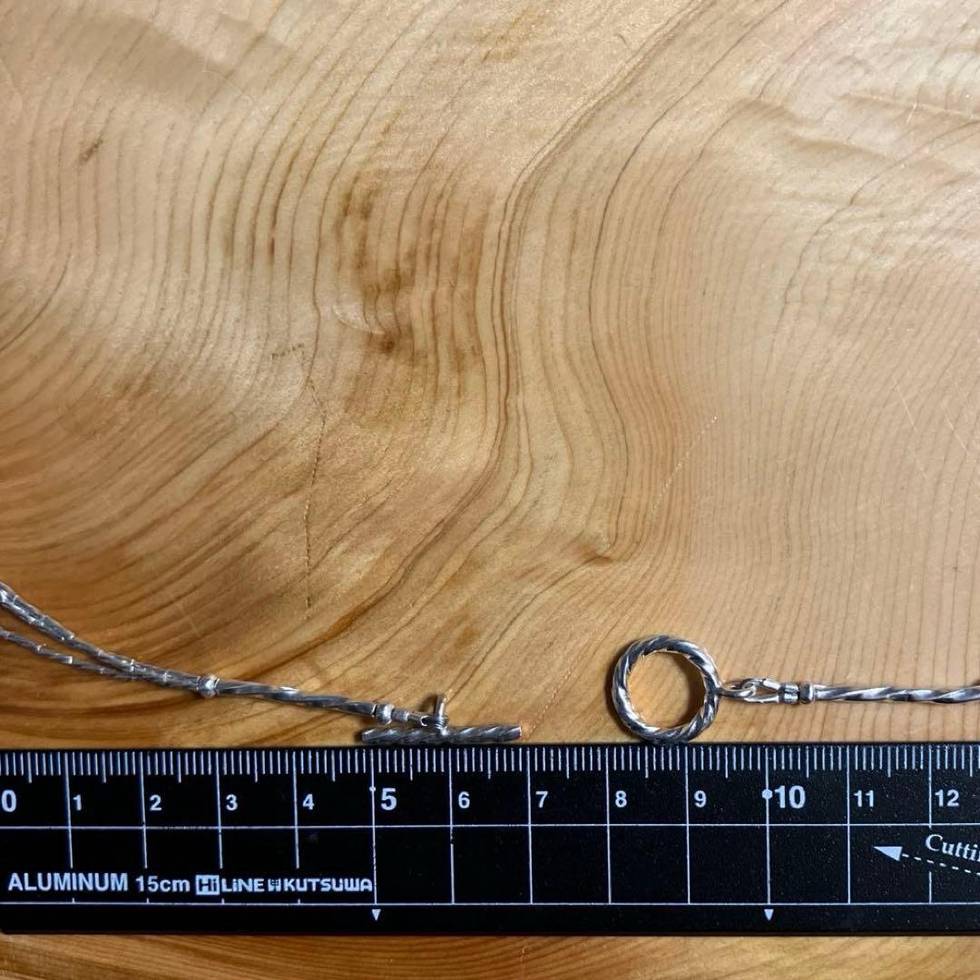 天然ターコイズとカレンシルバーの三連ネックレス