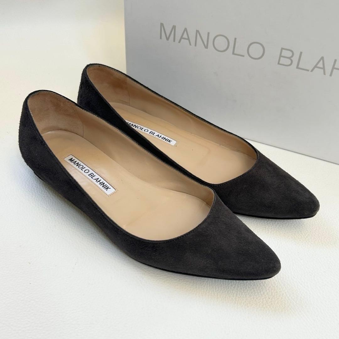 MANOLO BLAHNIK BB ポインテッドトゥ フラットシューズ