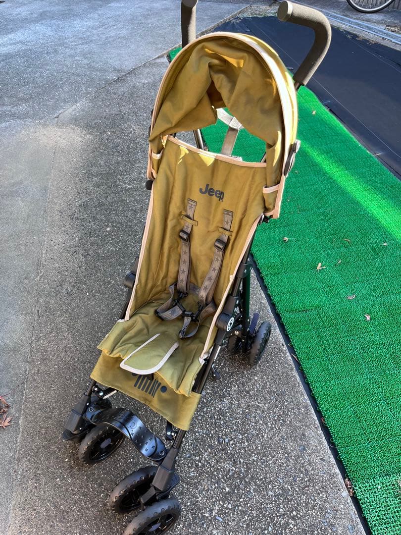 Jeep ベビーカー オリーブグリーン ミッキーマルチカバー付き