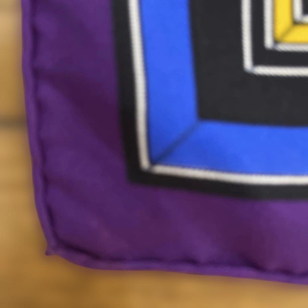 エルメス馬デザイン スカーフ 紫色 90cm 未使用